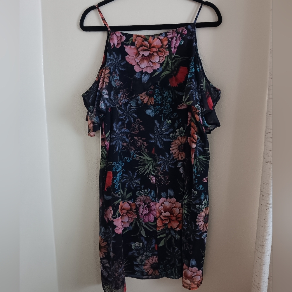 Emma & Michele Black Floral Mini Dress